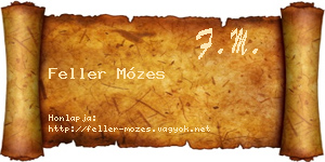 Feller Mózes névjegykártya